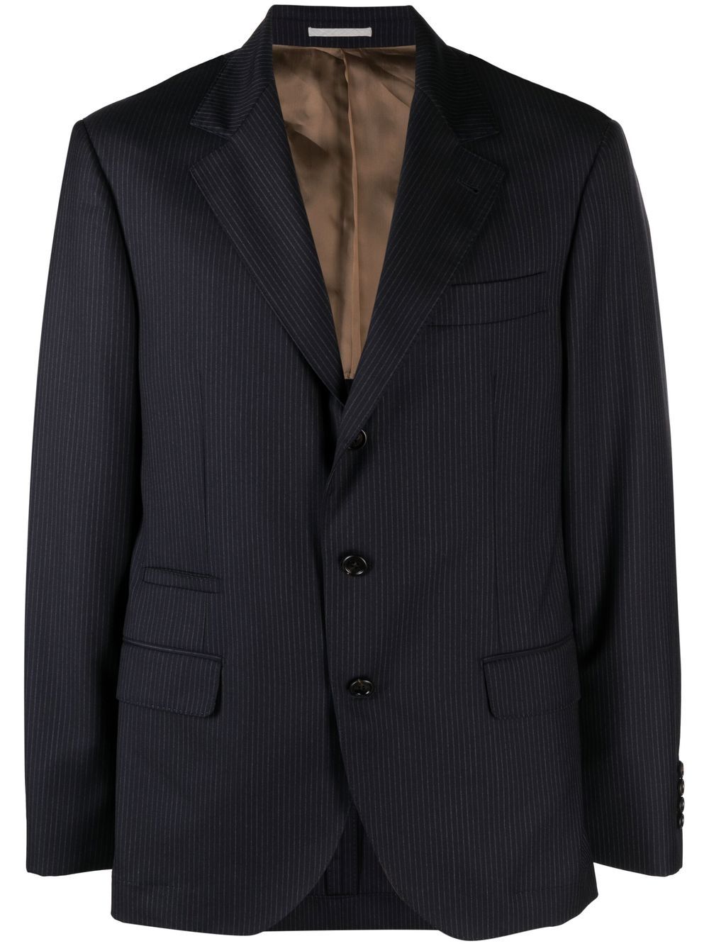 Chalk-Stripe virgin-wool blazer - Blue