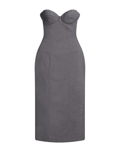Woman Midi dress Grey Size 4 Virgin Wool, Elastane