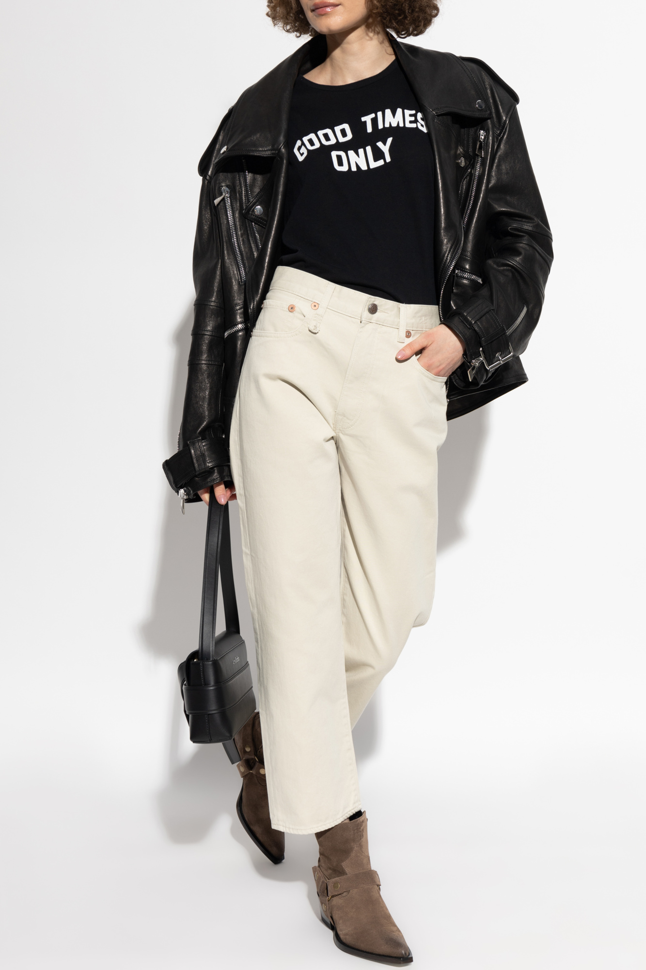 Trousers With Logo, Women's, Cream