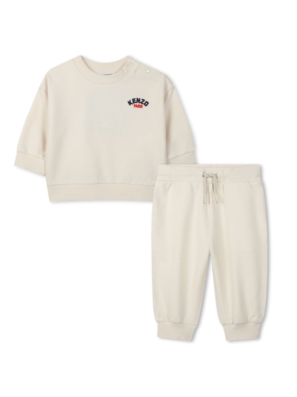 Logo-embroidered tracksuit set - Neutrals