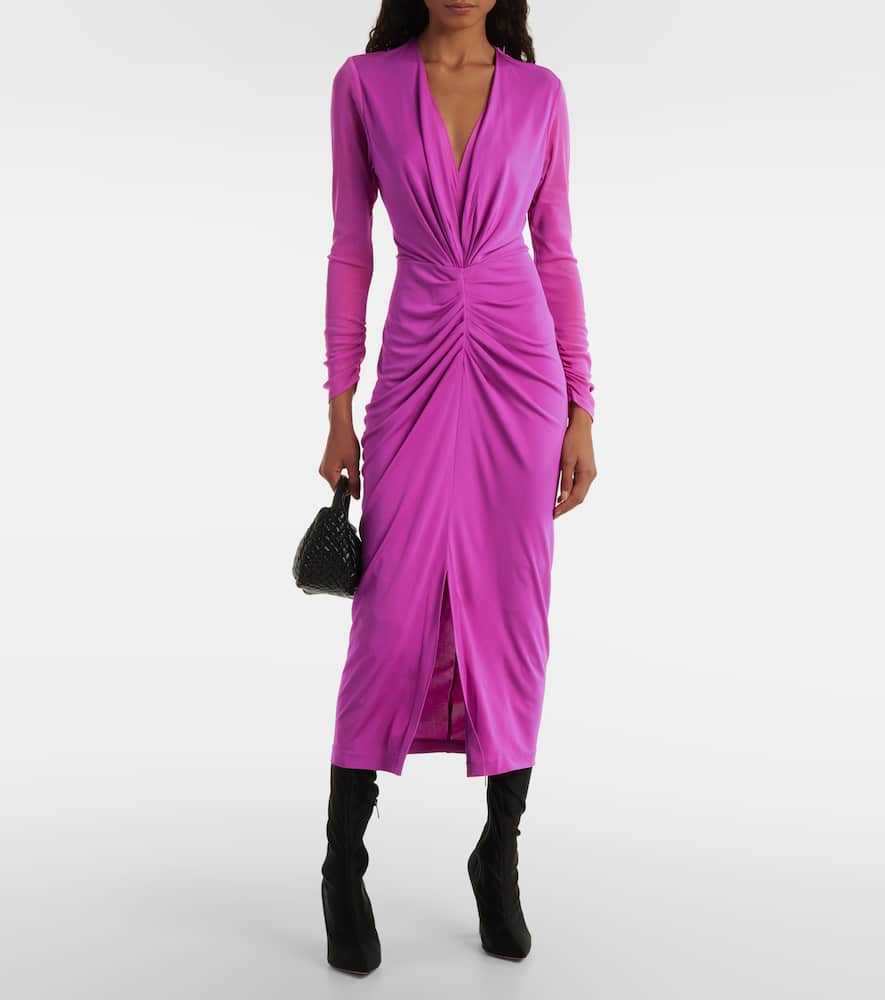 Hades gathered jersey midi dress