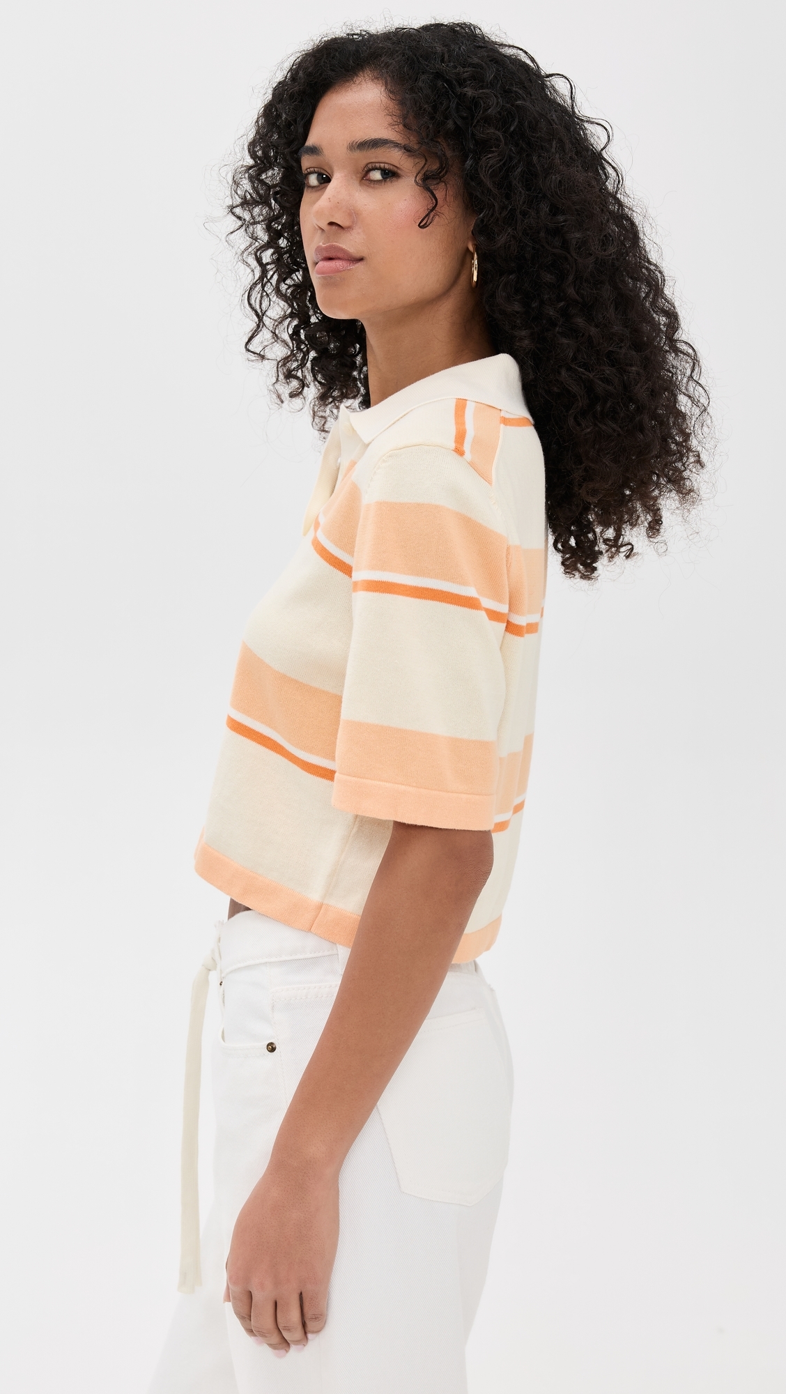 Short Sleeve Striped Polo Light Pink Stripe