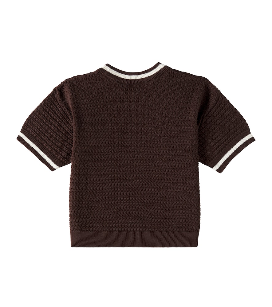 Mini Rodini Patch-appliqué cotton crochet top