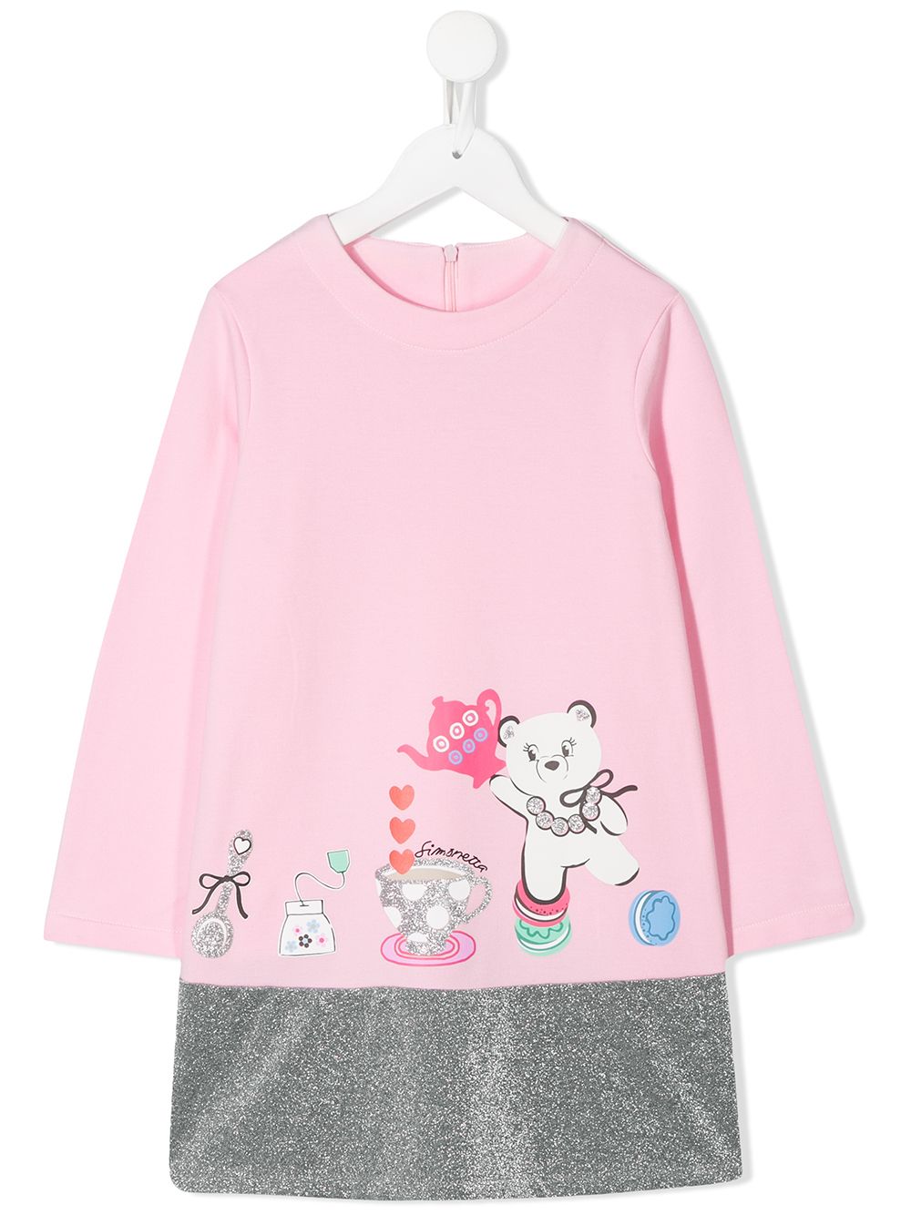 Glitter hem sweatshirt dress - 503 PINK