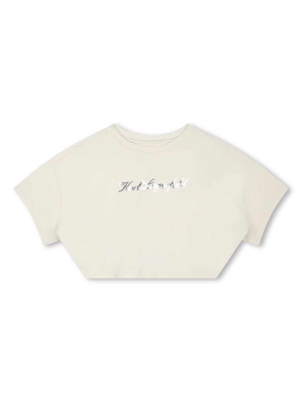 Karl Signature cropped T-shirt - White
