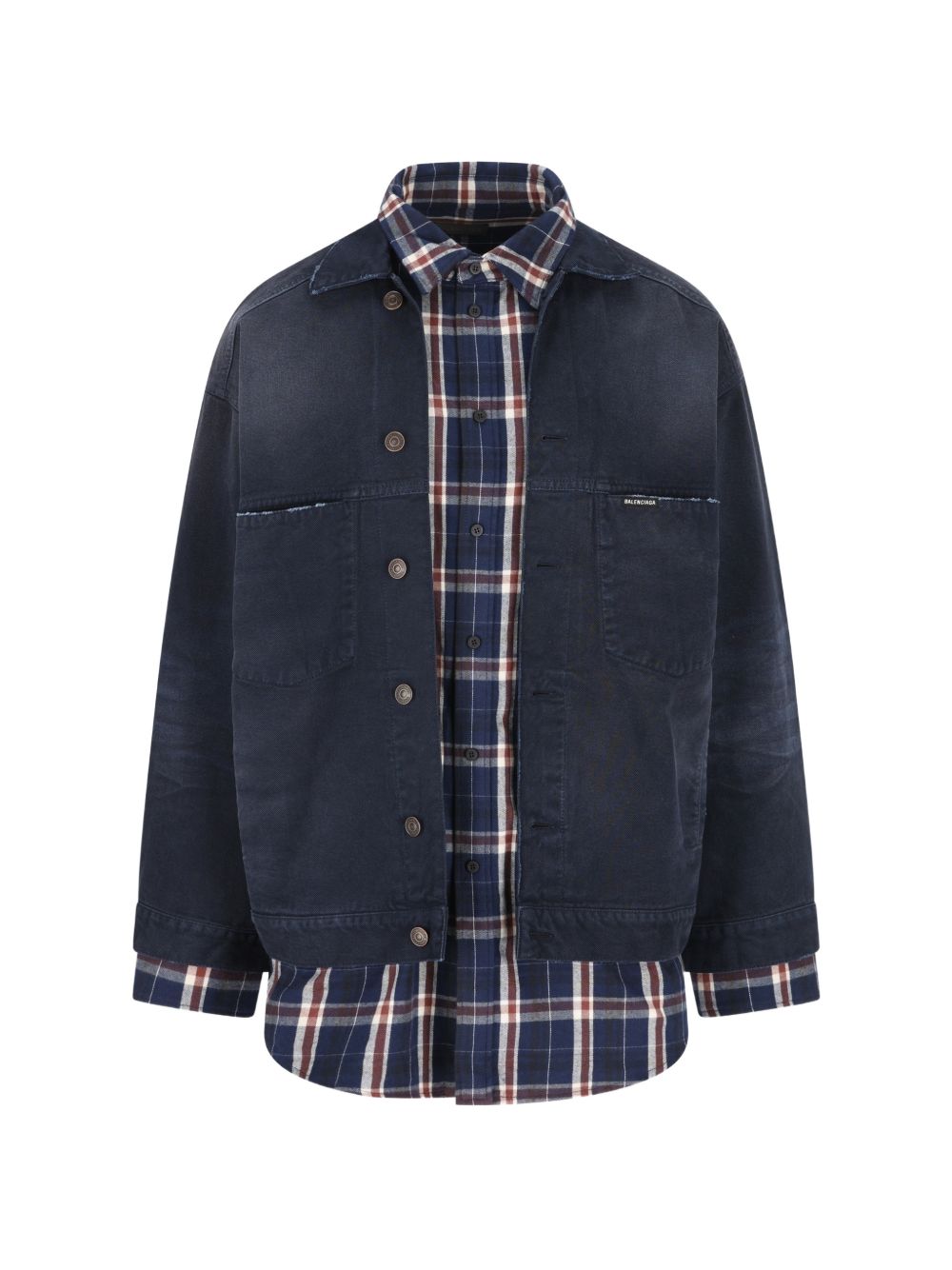 Patched shirt jacket