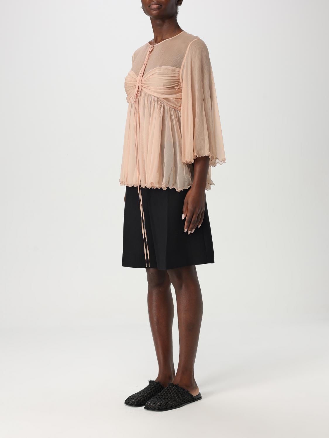 Pleated silk top - Neutrals