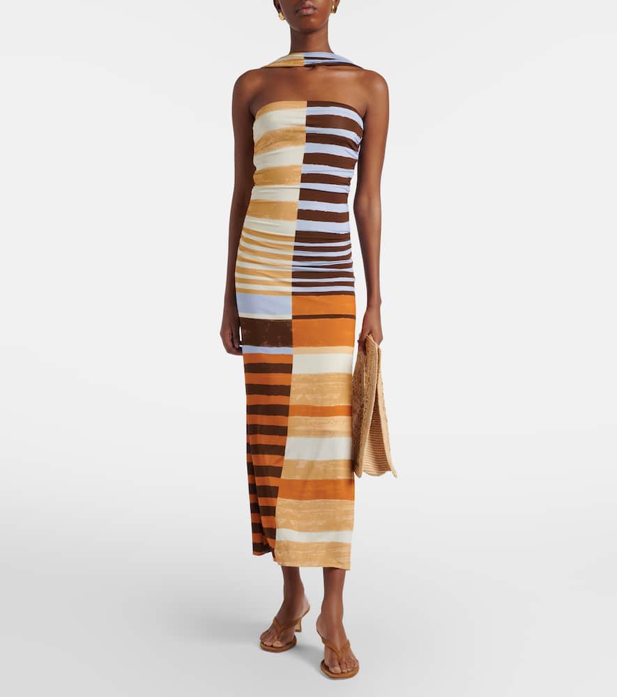 Ornella striped midi dress