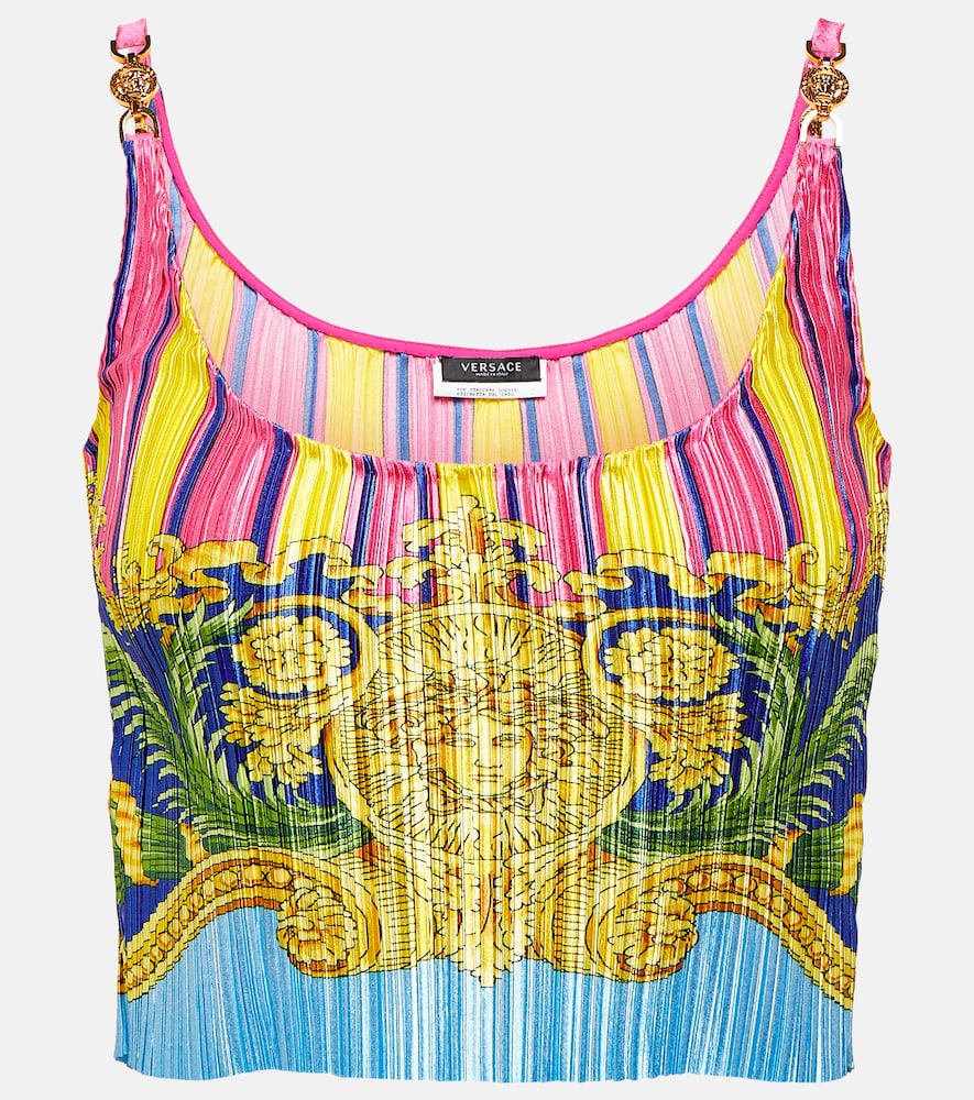Versace Medusa Palm Springs plissé crop top