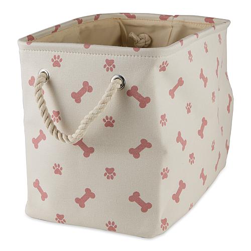 Polyester Rectangle Pet Bin Paws & Bones Medium