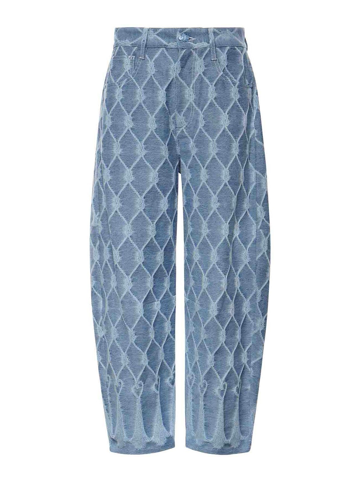 Jacquard Balloon Jeans With Tassels