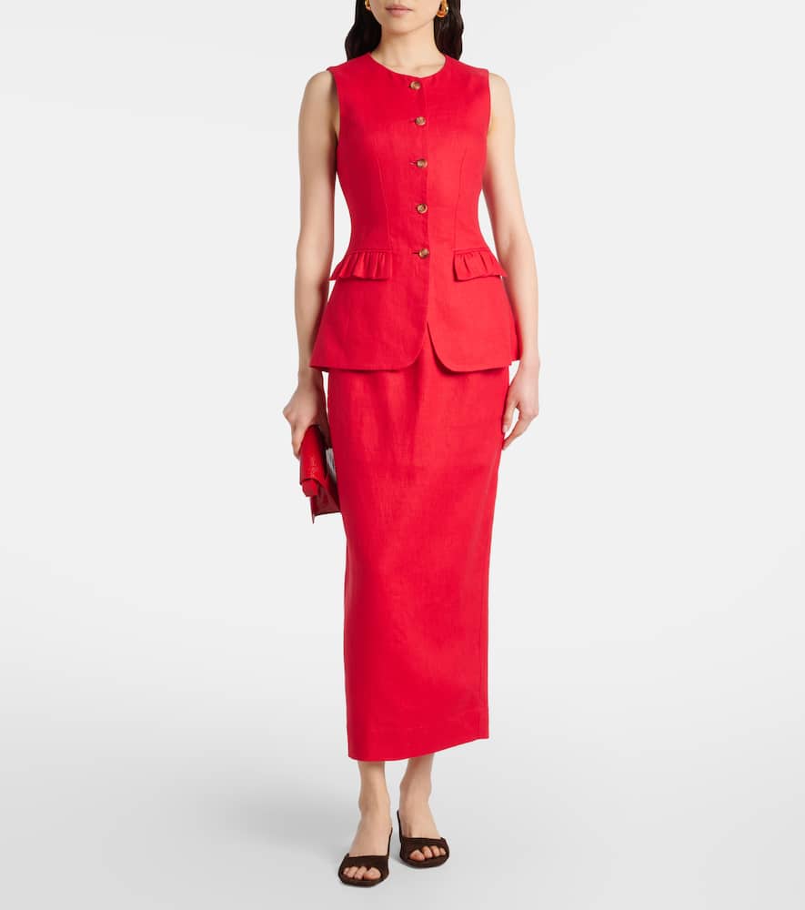 Bonnie linen pencil skirt