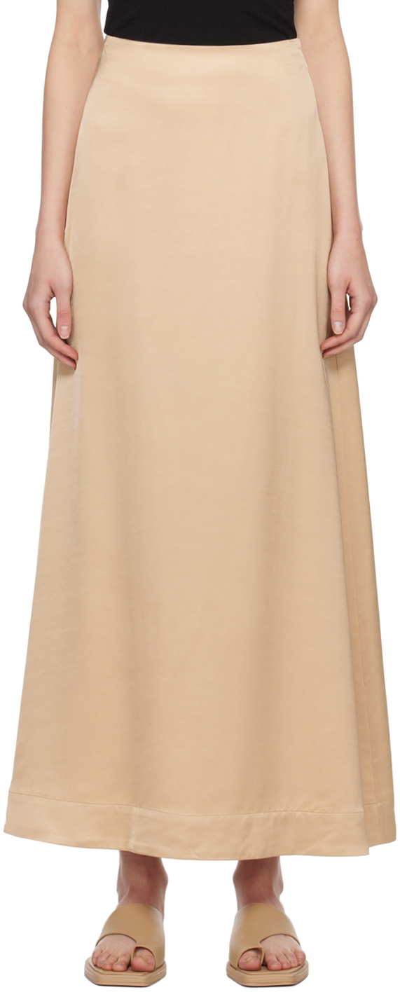 Esse Studios Beige Gilded Maxi Skirt