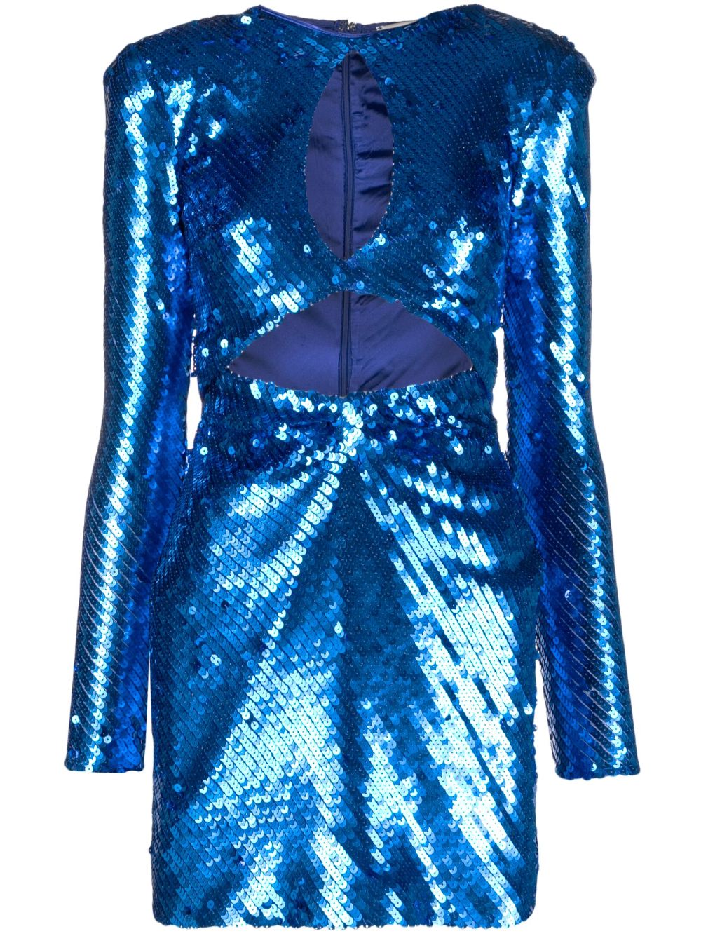 Cut-out squinned minidress - Blue
