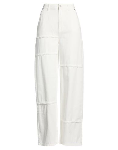 Woman Pants White Size S Cotton