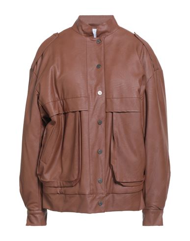 Woman Jacket Tan Size 4 Polyester, Polyurethane