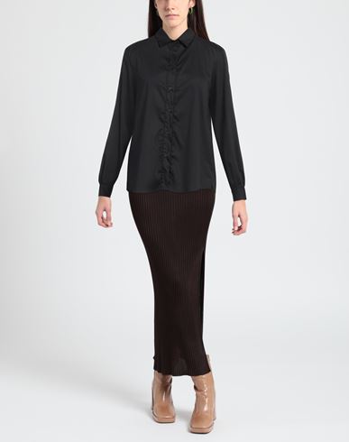 Aglini Woman Shirt Black Size 4 Cotton, Polyamide, Elastane