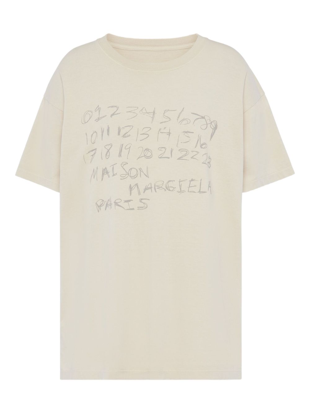 Cotton Short-Sleeve T-Shirt with Printed Numbers and Text