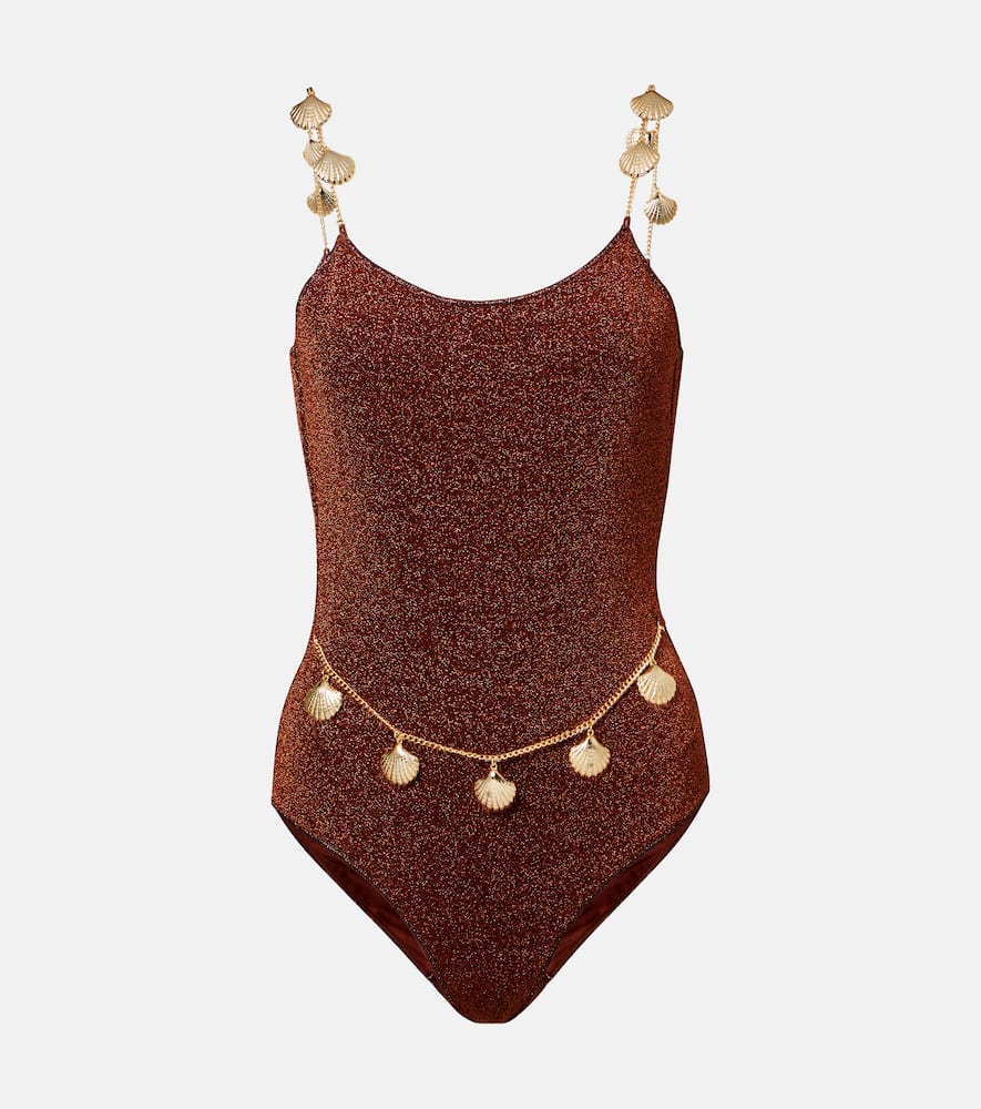 Oséree Lumière Shells embellished swimsuit