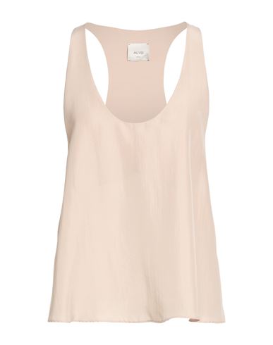 Crème Woman Top Beige Size 6 Silk