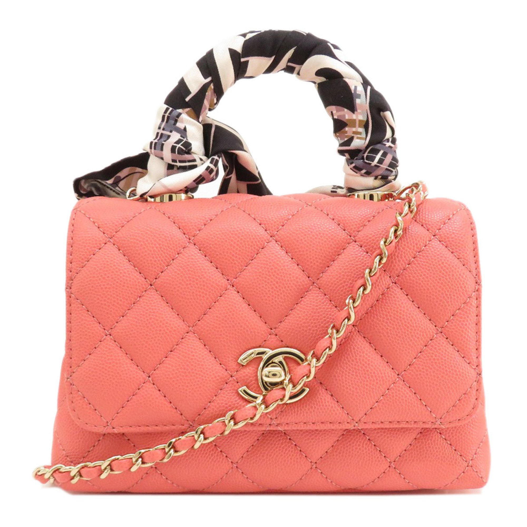 Chanel Pink Grained Calfskin Handbag Pre-Owned