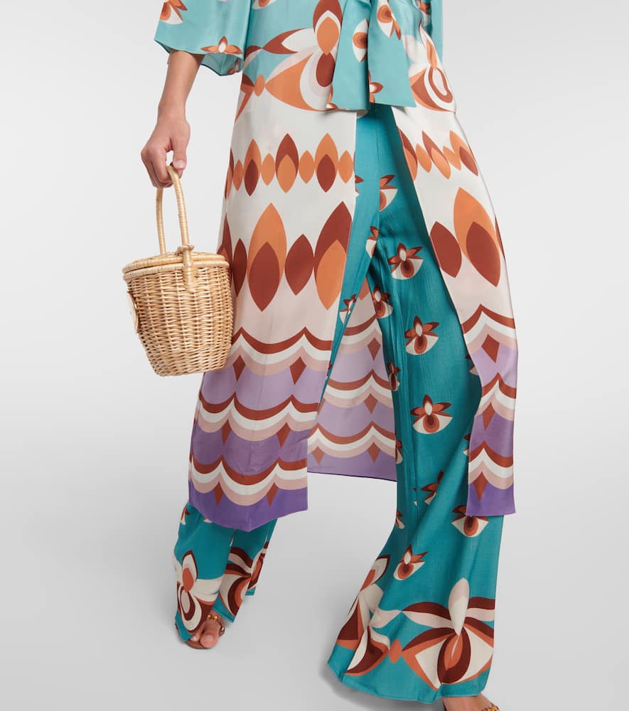 Vintage printed silk maxi dress