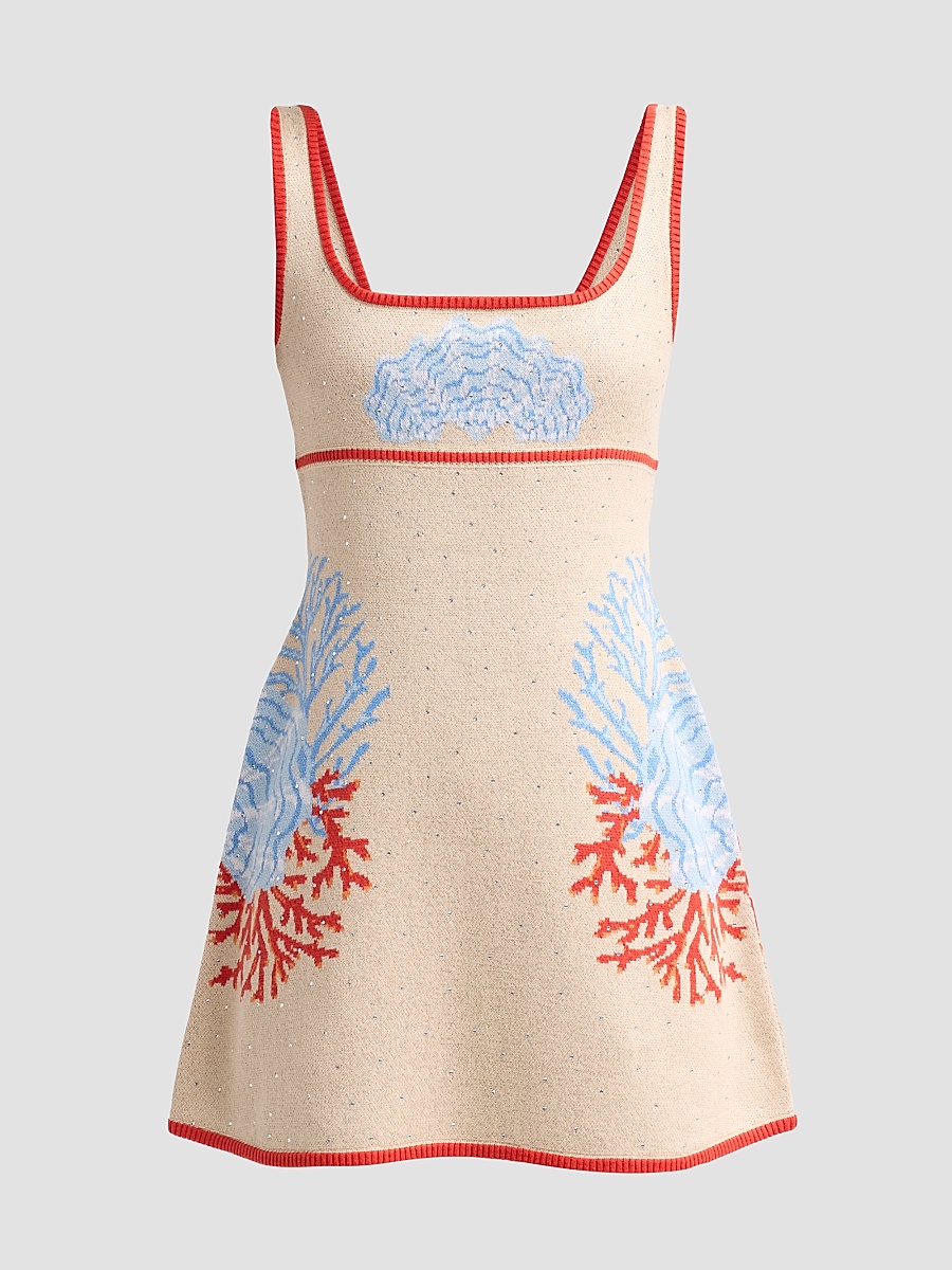 Women's Valcra Oceanic-Print Cotton-Blend Mini Dress - Sand Multi