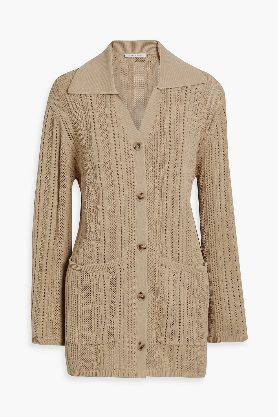 By Malene Birger - Samina pointelle-knit cotton-blend cardigan - Neutral - L