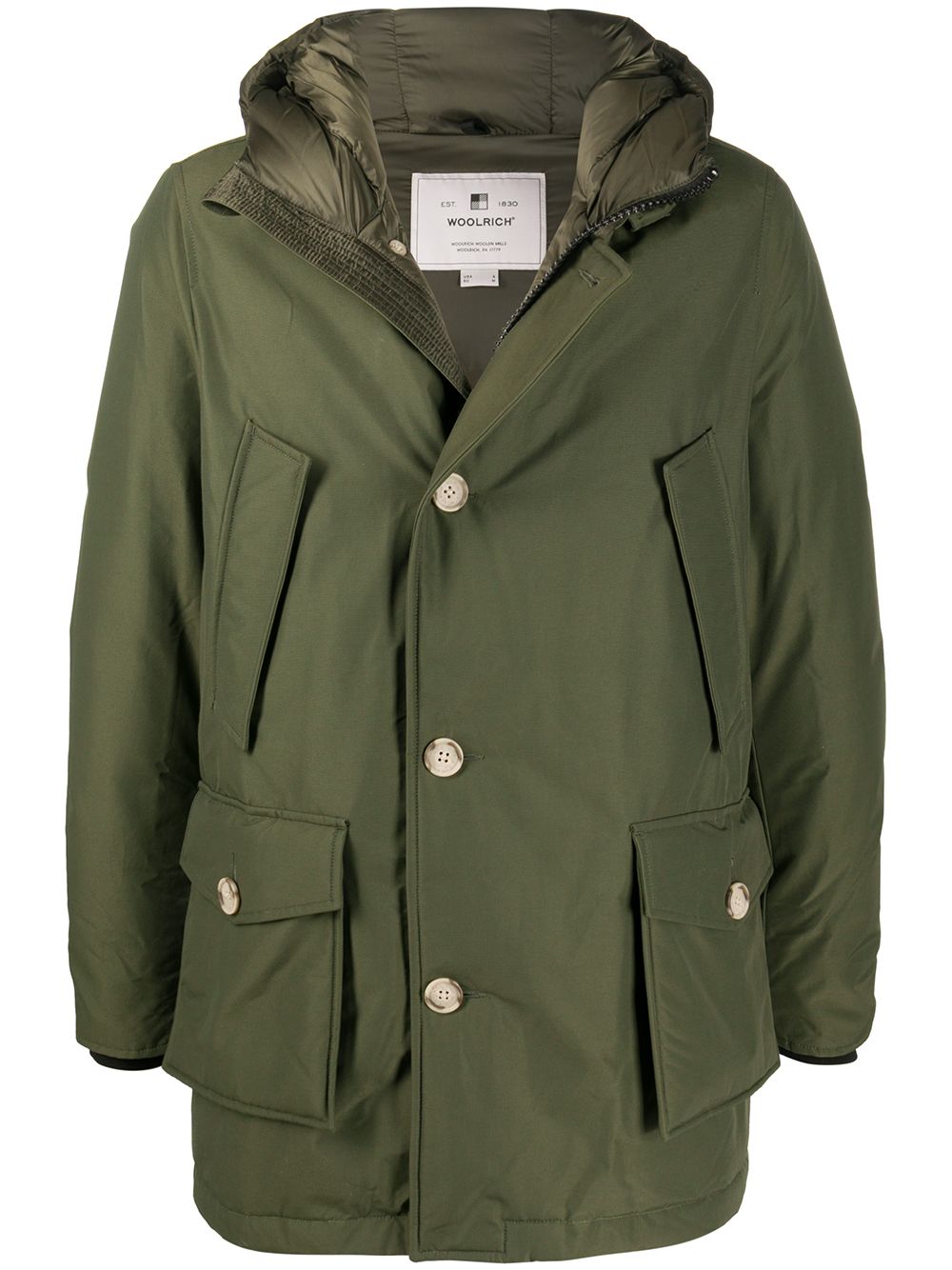 Padded button jacket - Green