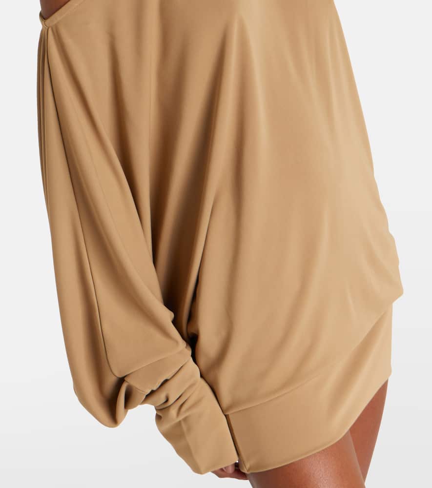 Cely asymmetric draped minidress