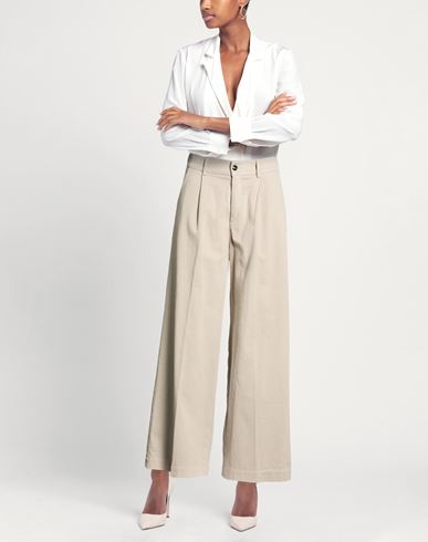 Woman Pants Light grey Size 27 Cotton, Elastane