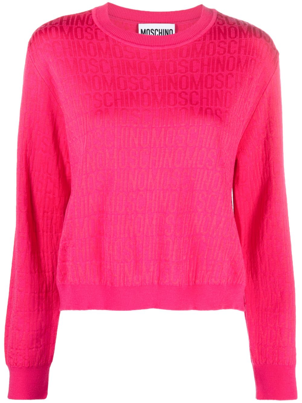 Monogram-jacquard virgin-wool jumper - Black
