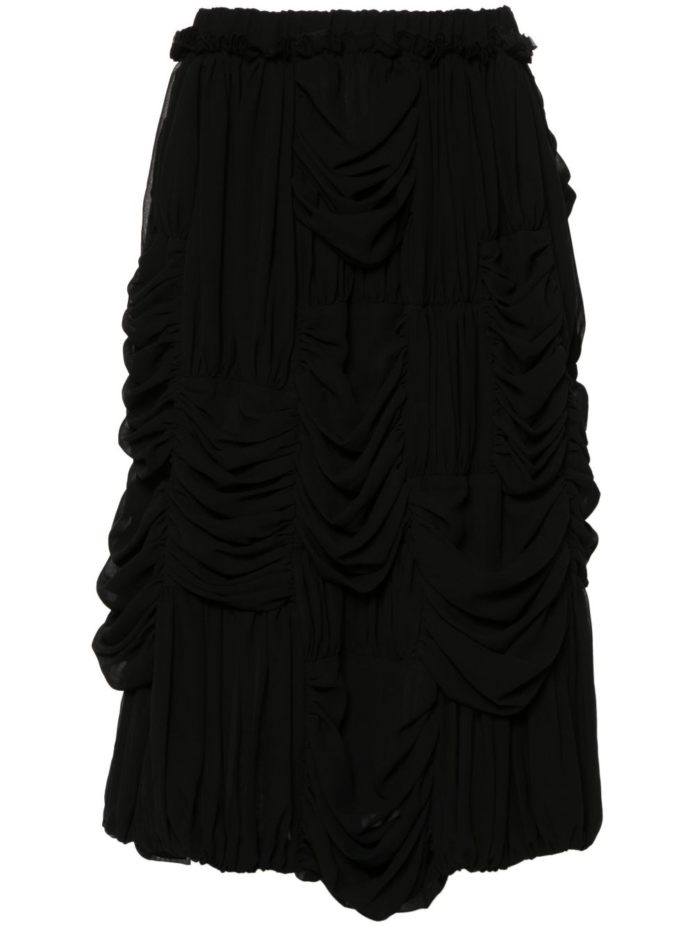 Draped midi skirt - Black