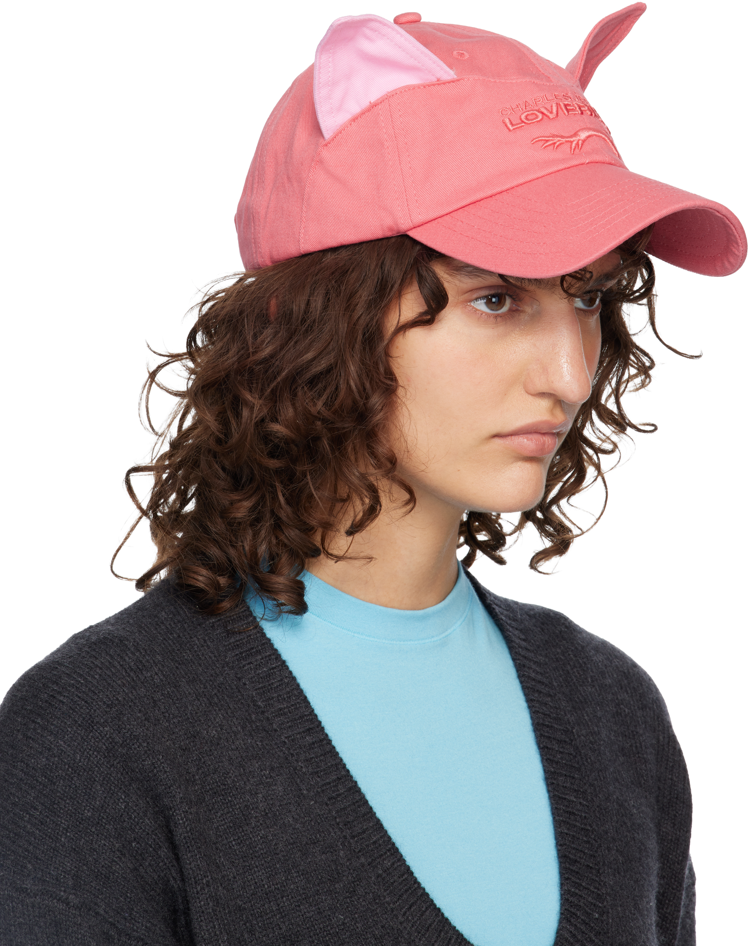Pink Colour Block Ears Exclusive Cap