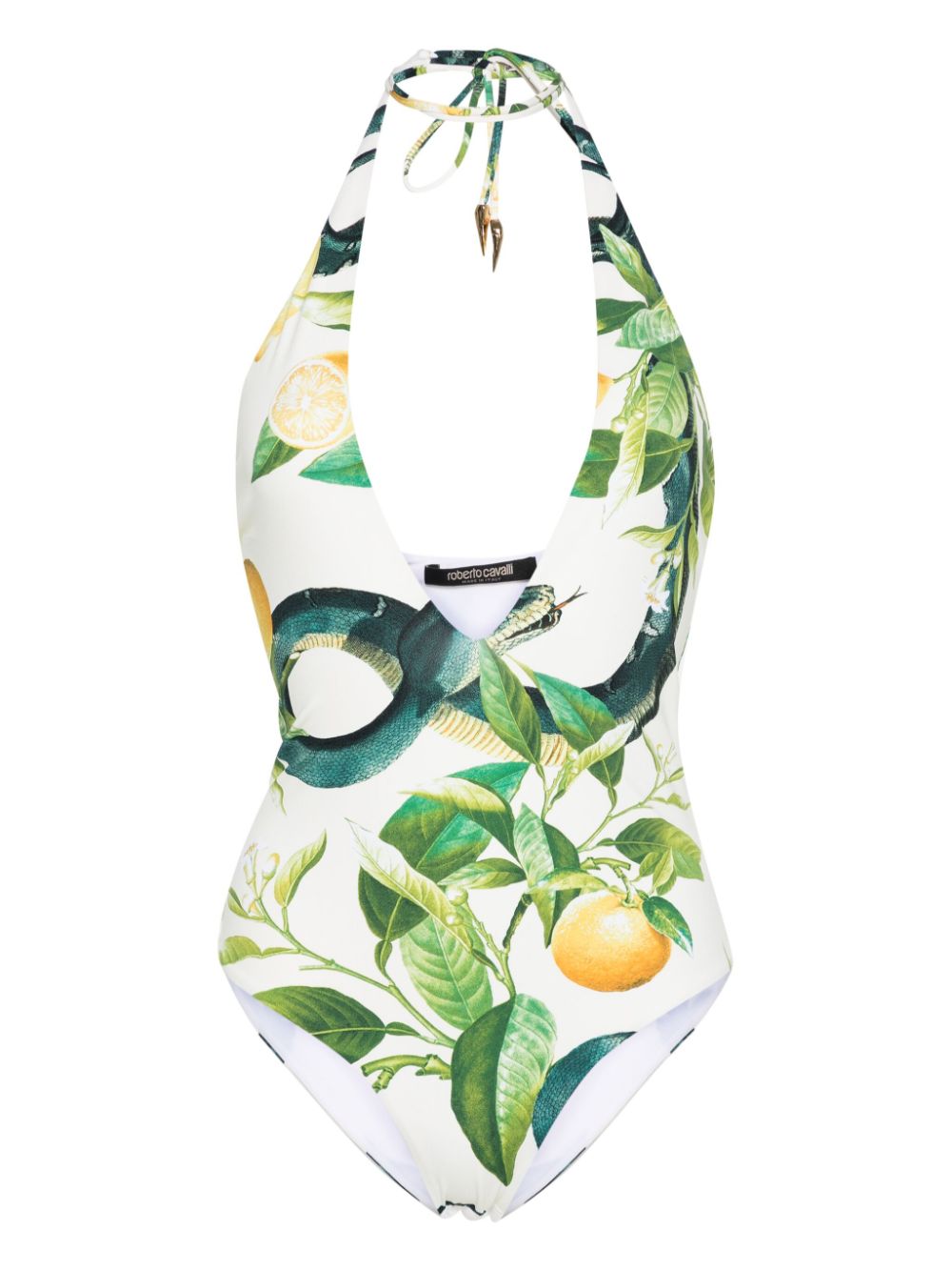 Lemon-print one-piece swimsuit - Neutrals