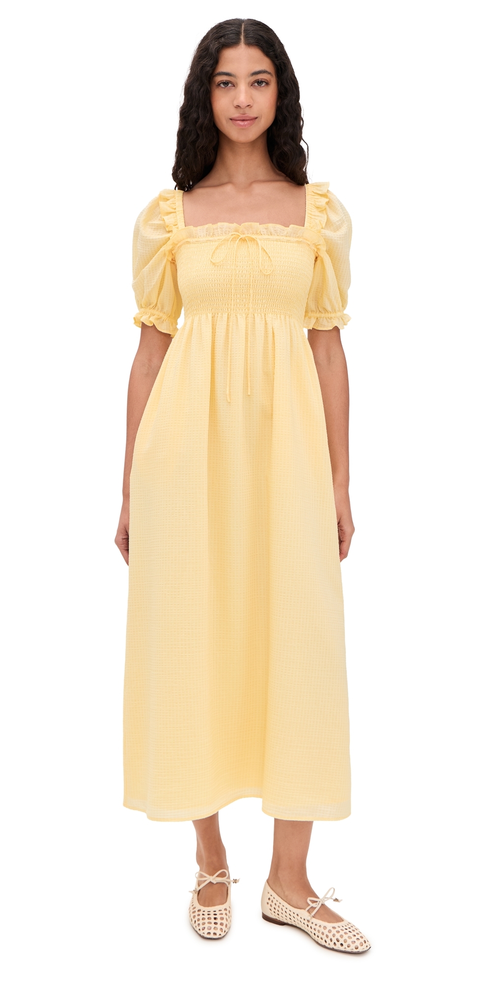 The Scarlett Midi Nap Dress Butter Yellow