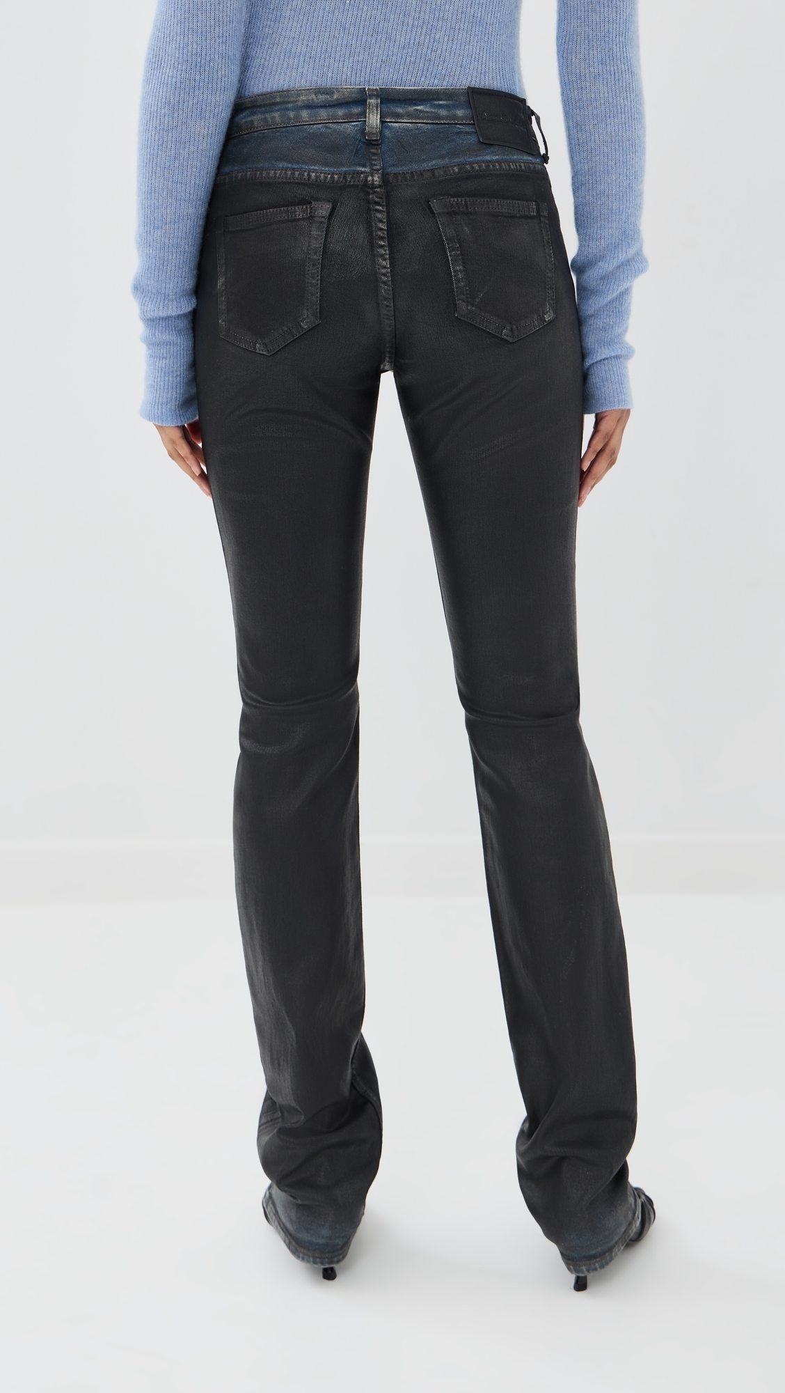 2013 Stretch Charcoal Leather Finish Pants Black