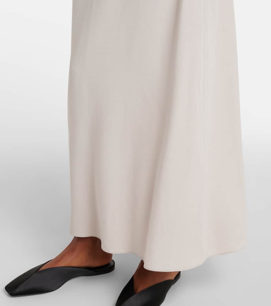 Draped woven maxi dress