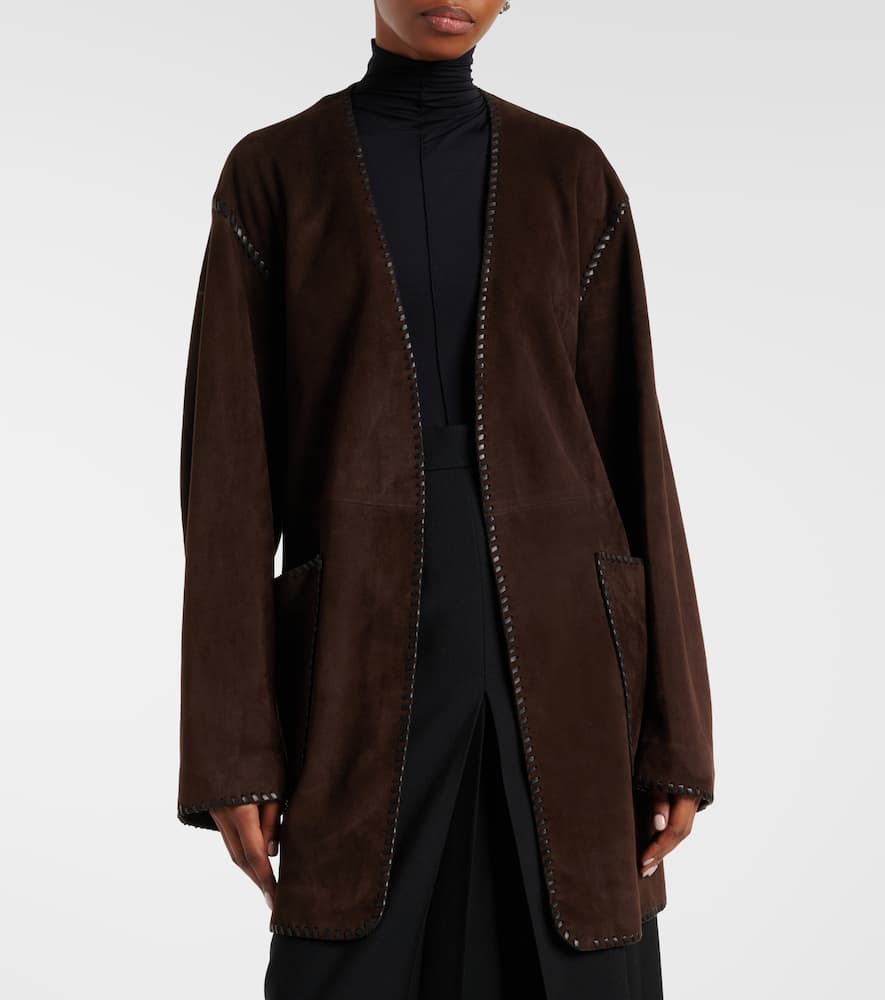 Anika suede wrap coat