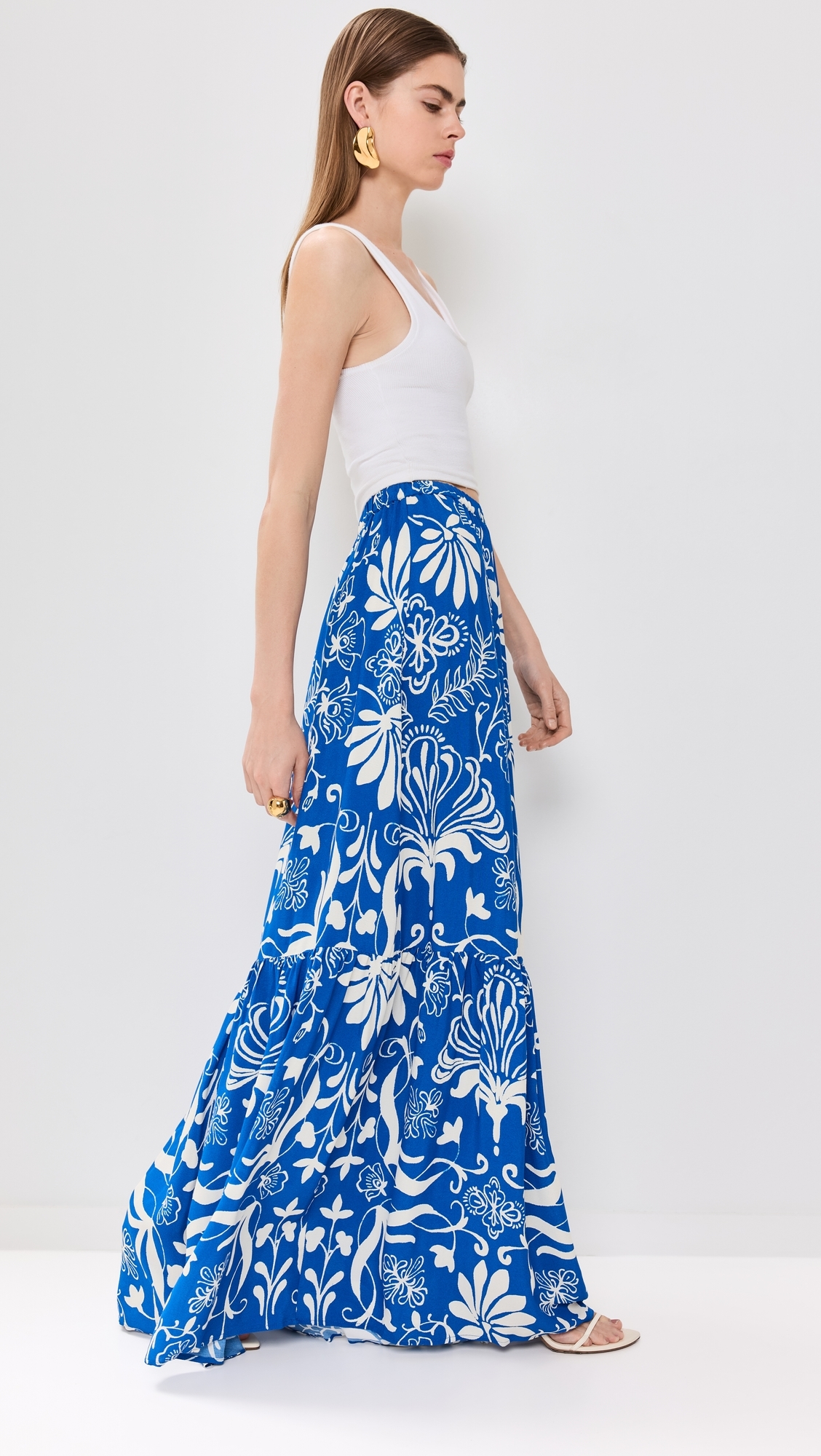Mia Skirt Floral Filigree Lapis Blue