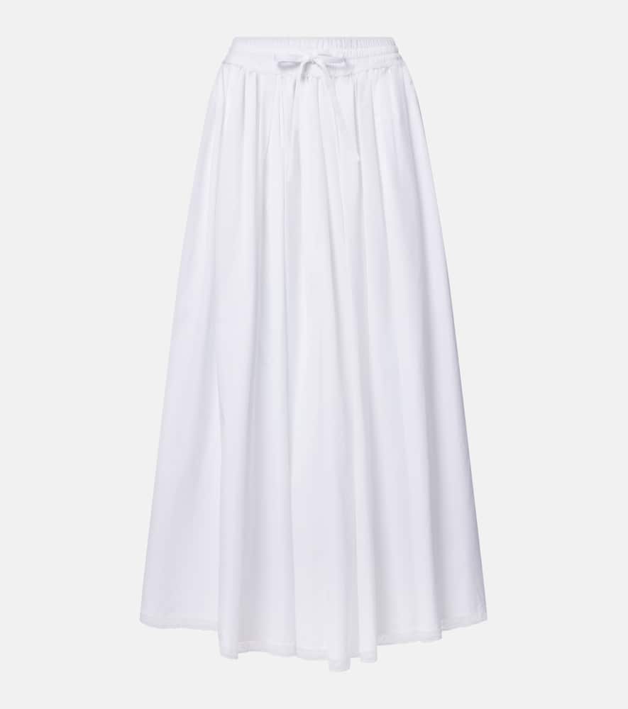 Cotton poplin midi skirt