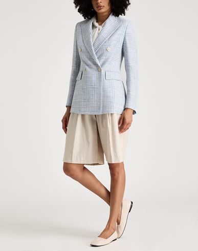 Woman Blazer Sky blue Size 6 Viscose, Wool, Linen