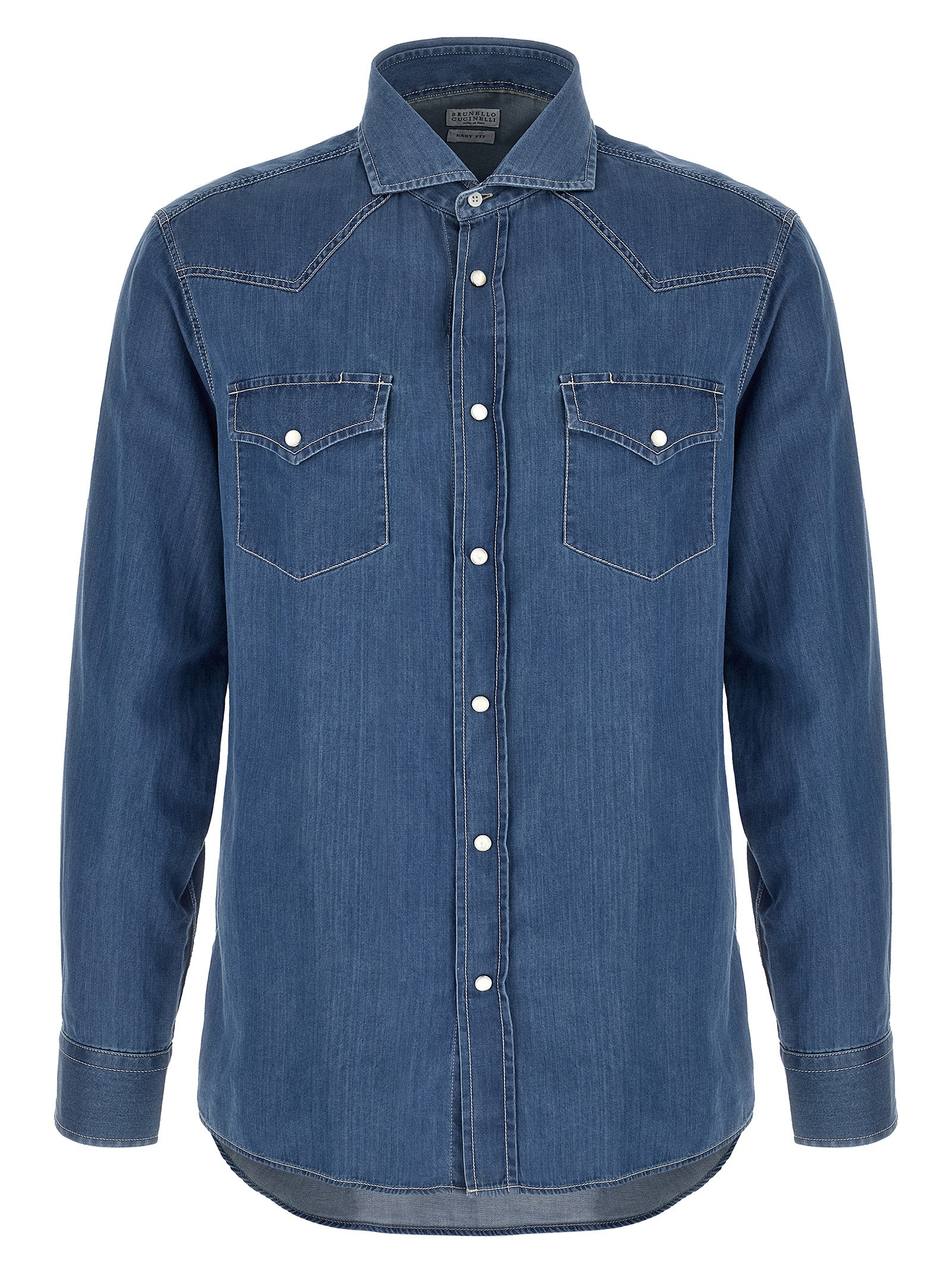 Cotton Denim Shirt — Blue