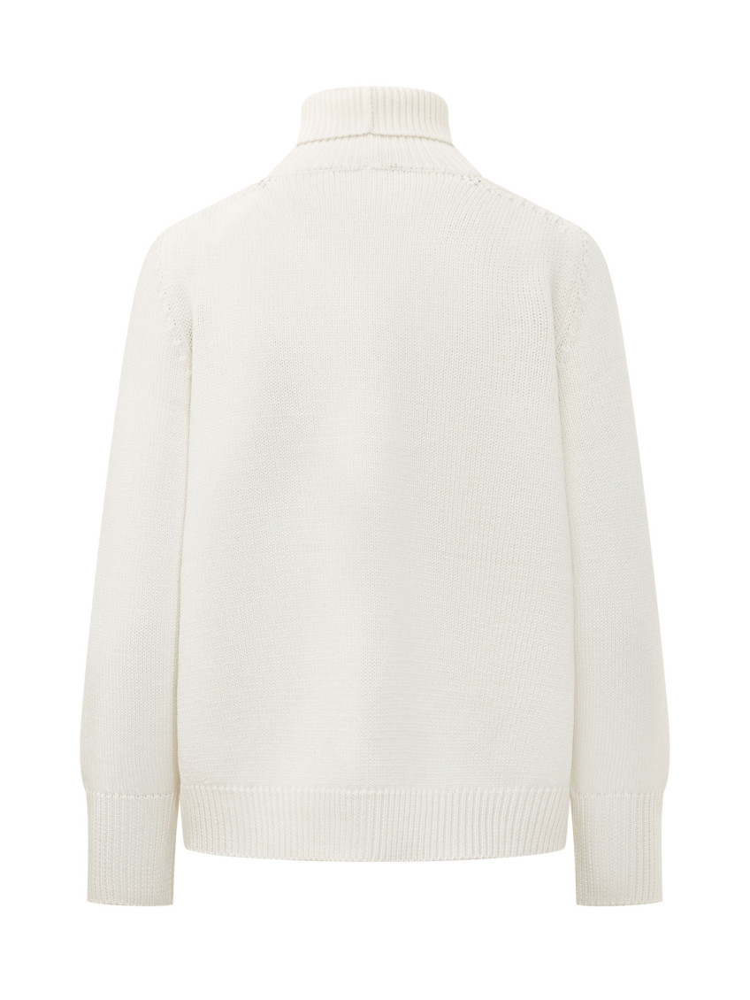 White Solid Turtle Neck Sweater