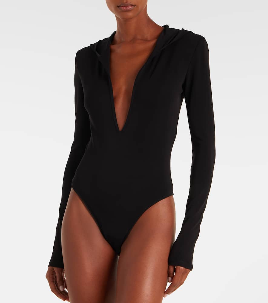 Hooded jersey bodysuit