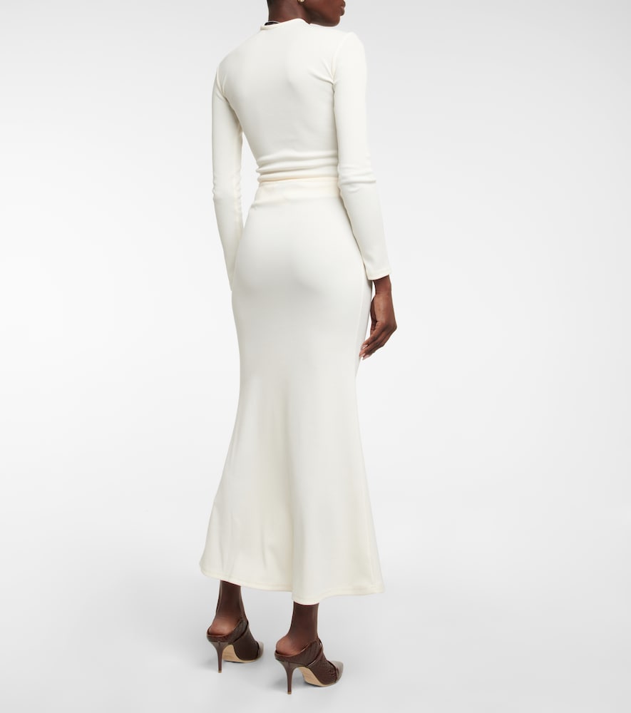 Distort cutout high-waisted midi skirt