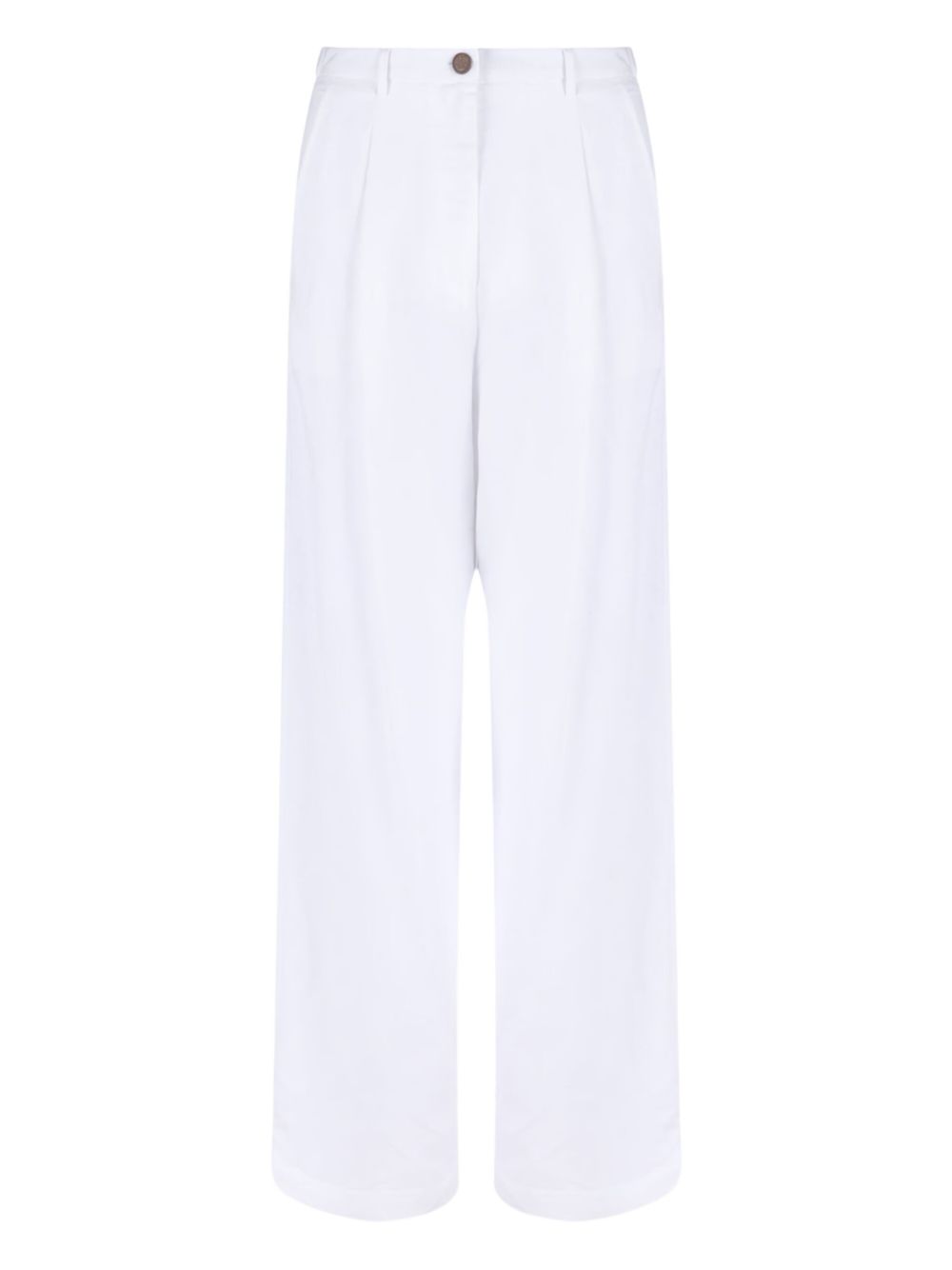 Merci cotton straight trousers - White