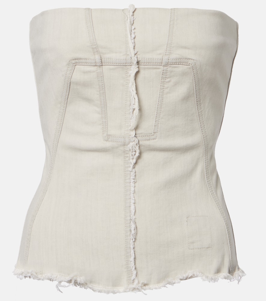 Strapless denim top