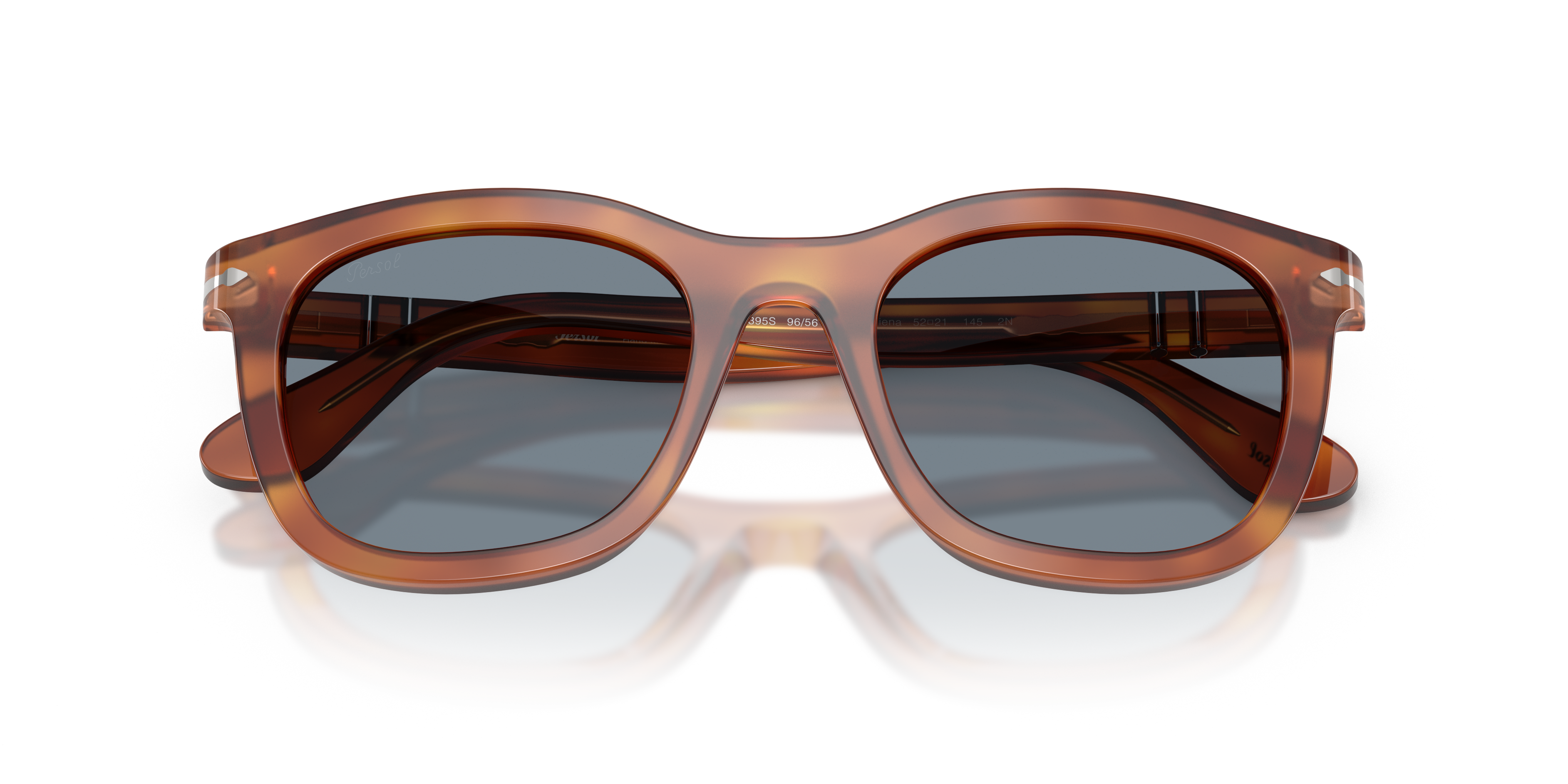Persol Unisex Persol PO3395S 96/56 Occhiali da sole Acetato Marrone Blu Pantos Normale