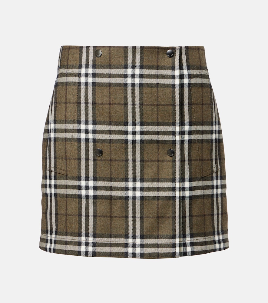 Check wool miniskirt